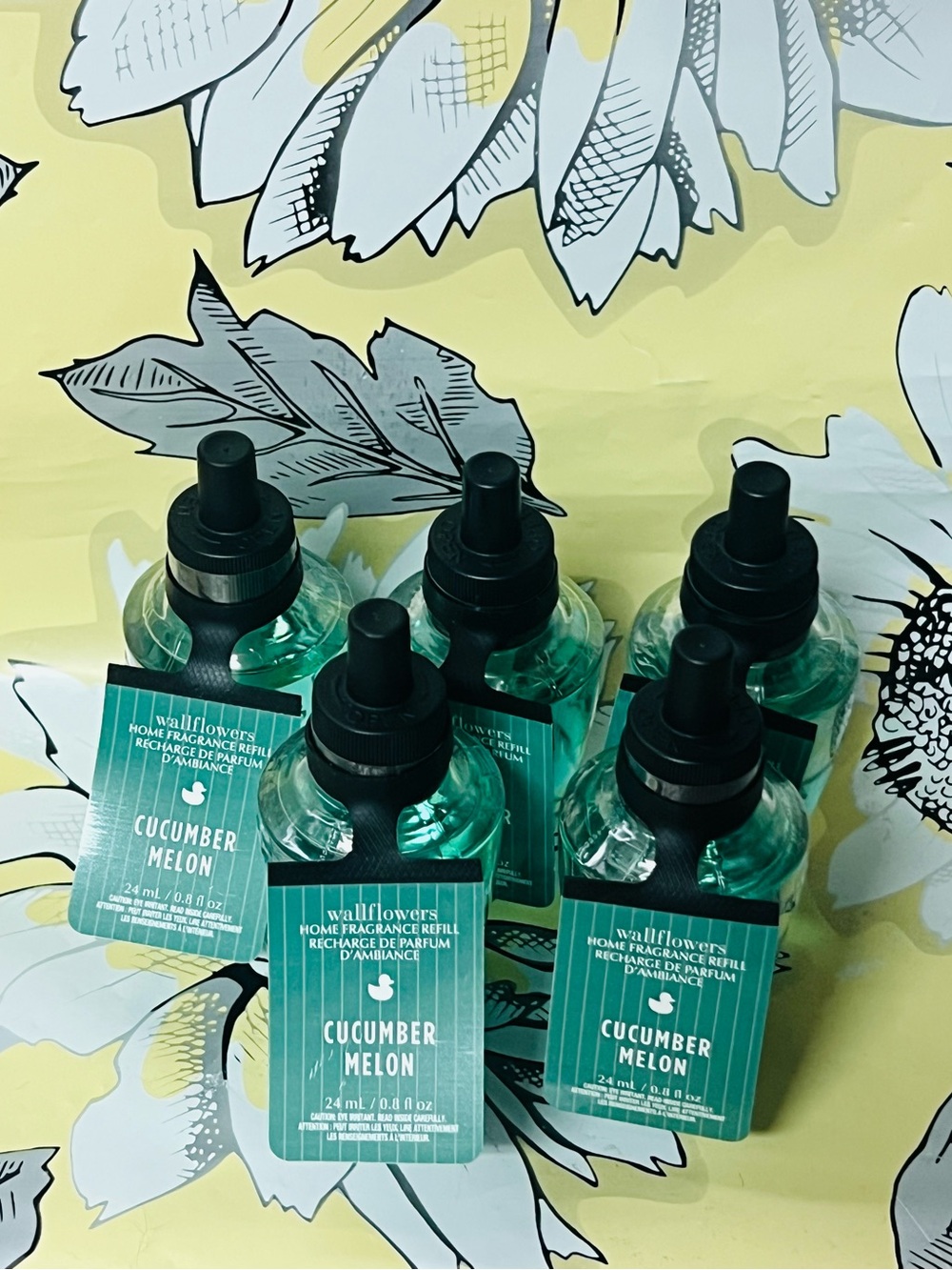 5 BATH & BODY WORKS CUCUMBER MELON WALLFLOWERS HOME FRAGRANCE REFILLS